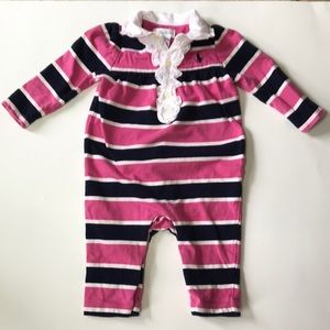 Ralph Lauren Pink/White Strip One Piece Size 6m
